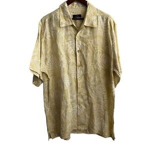 Jim Thompson Men's 100% Linen Short Sleeve Button Down Hawaiian Shirt